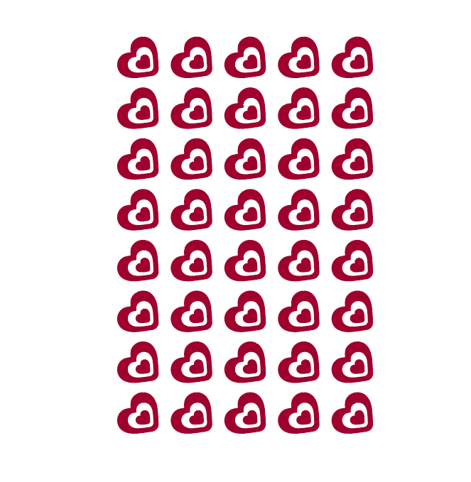 Converse Oversized Hearts - Transfer - (40 Pack)