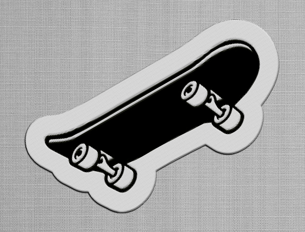 Skateboard - Small Black Patch (25 Pack)