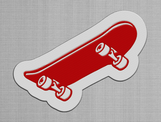 Skateboard - Small Red Patch (25 Pack)