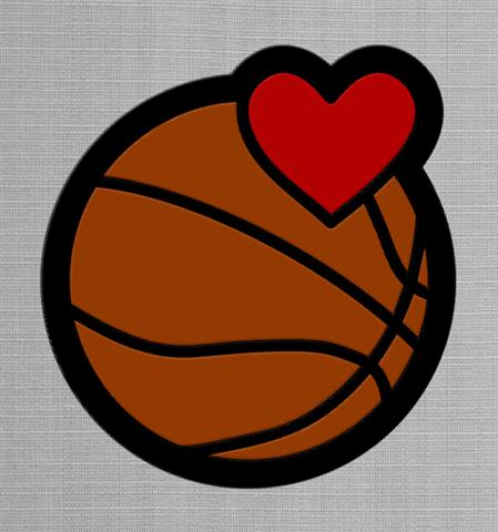 Basketball Heart- Large Patch (25 Pack)