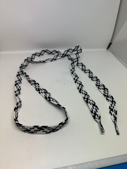 Shoelaces -Fat Multi-Color White/Black - Individual Pair (25 Pack)