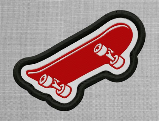 Skateboard - Large Red Patch (25 Pack)